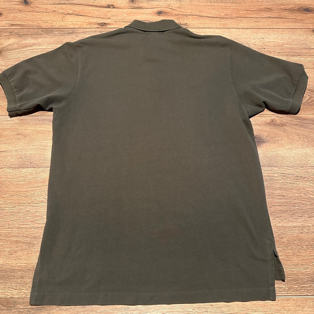 Vintage Polo Ralph Lauren Olive Green Pique Polo Shirt Mens Large Short Sleeve - Picture 3 of 6